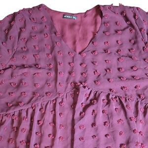 Miholl Swiss‎ Dot Mini Dress, Red, Women's Size XXL